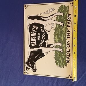 Vintage metal sign hershey's chocolate milk advertising cow